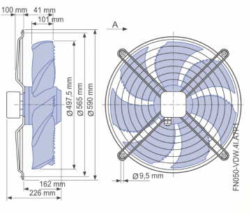 Ventilator axial de refulare Ziehl FN 050-VDW.4I.A7P1